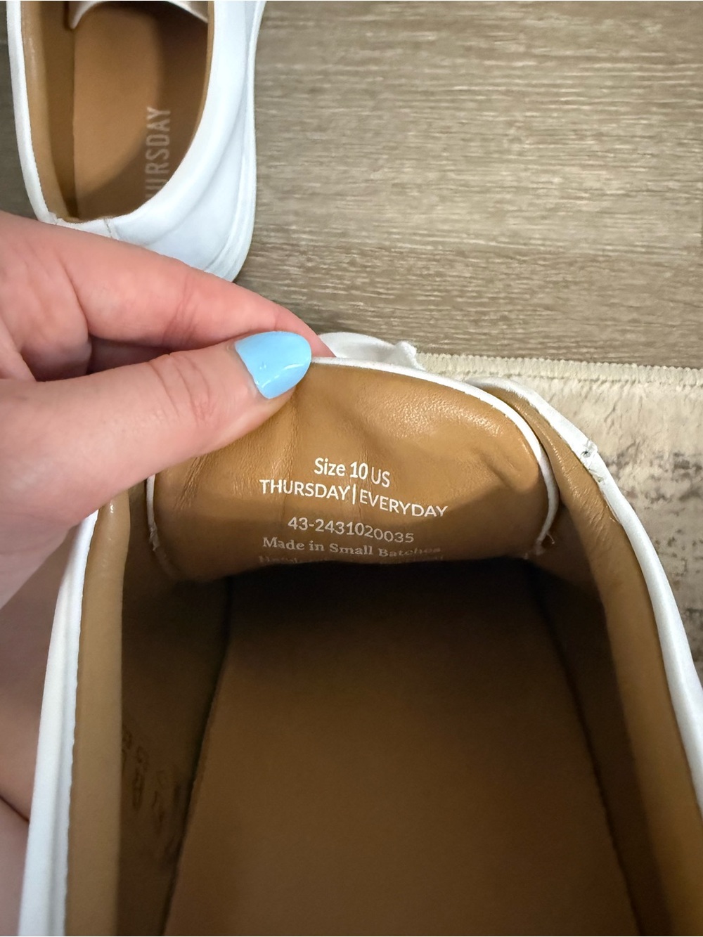Thursday Boot Company White Leather Low-Top Sneakers with Tan Insole - Picture 6 of 6